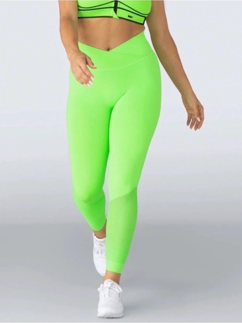 SHEFIT | Neon Green Y-Bottoms Seamless Leggings | Size Luxe